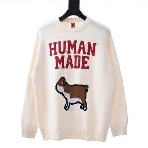 Puppy Round Neck Long Sleeve Sweater White Human Made